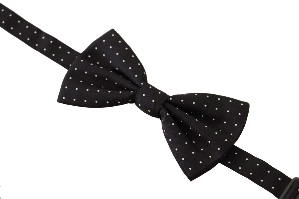 Dolce & Gabbana Black White Polka Dot 100% Silk Neck Papillon Tie by Dolce & Gabbana