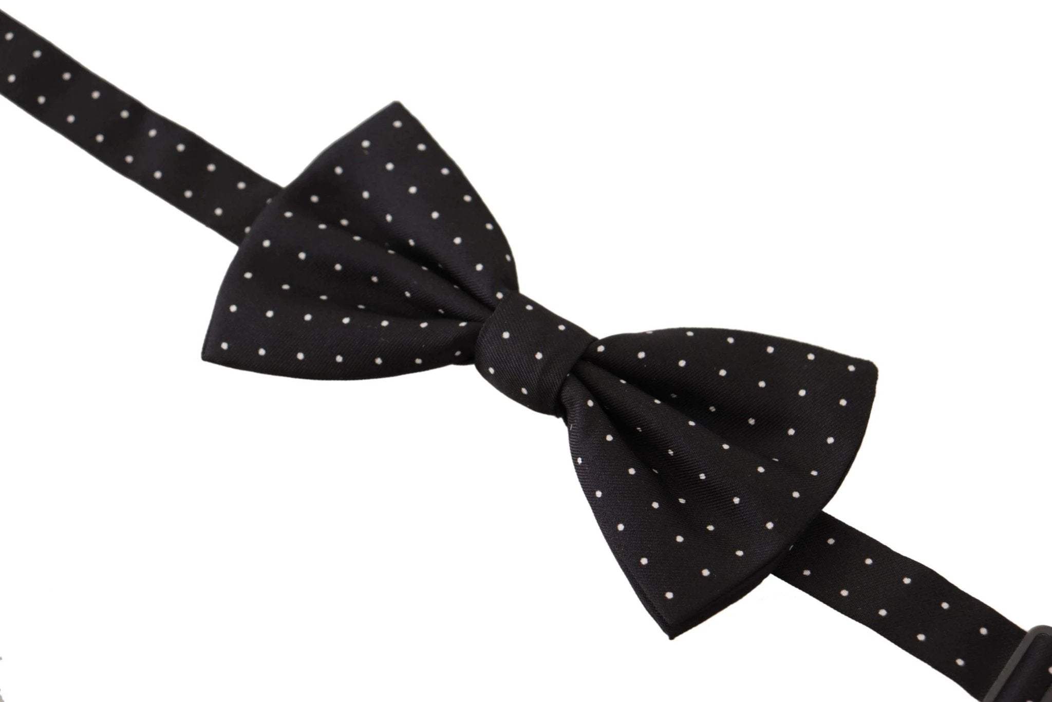 Dolce & Gabbana Black White Polka Dot 100% Silk Neck Papillon Tie by Dolce & Gabbana