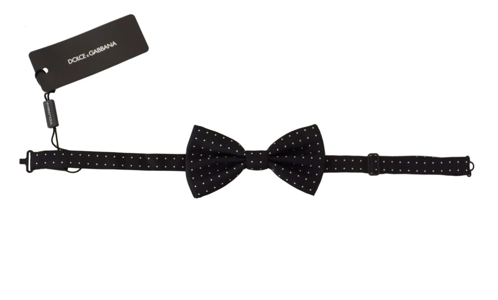 Dolce & Gabbana Black White Polka Dot 100% Silk Neck Papillon Tie by Dolce & Gabbana