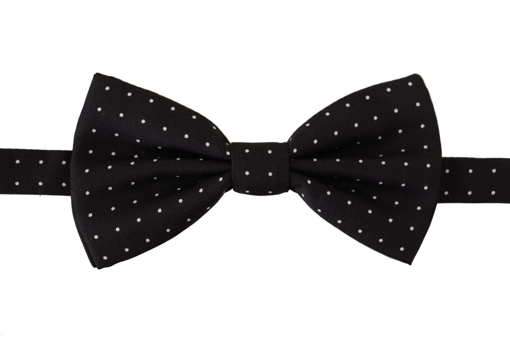 Dolce & Gabbana Black White Polka Dot 100% Silk Neck Papillon Tie by Dolce & Gabbana