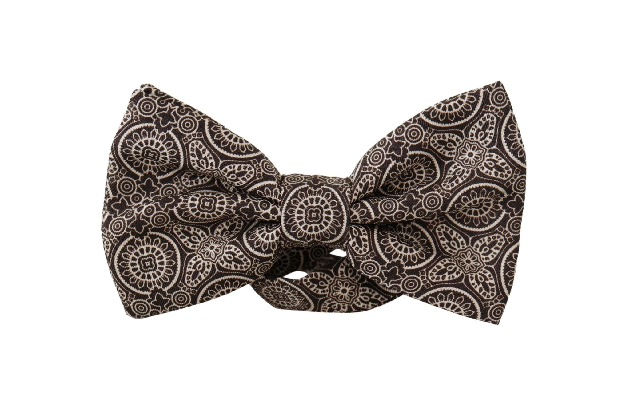 Dolce & Gabbana Black white 100% Silk Adjustable Neck Papillon Tie by Dolce & Gabbana