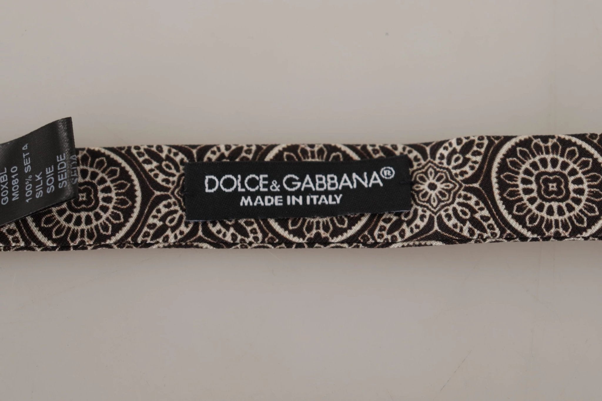 Dolce & Gabbana Black white 100% Silk Adjustable Neck Papillon Tie by Dolce & Gabbana