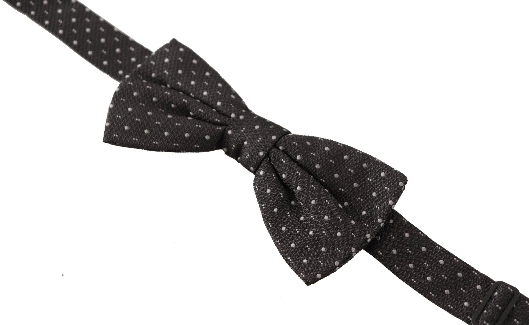 Dolce & Gabbana Gray Polka Dot 100% Silk Neck Papillon Tie by Dolce & Gabbana