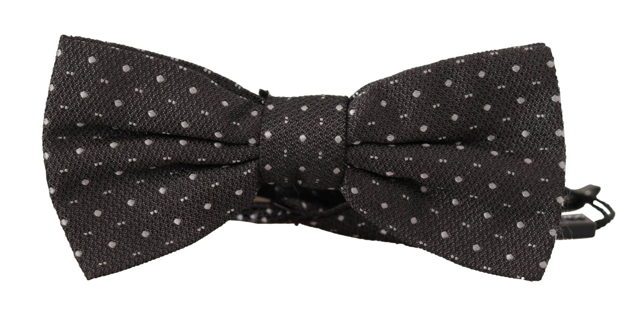 Dolce & Gabbana Gray Polka Dot 100% Silk Neck Papillon Tie by Dolce & Gabbana
