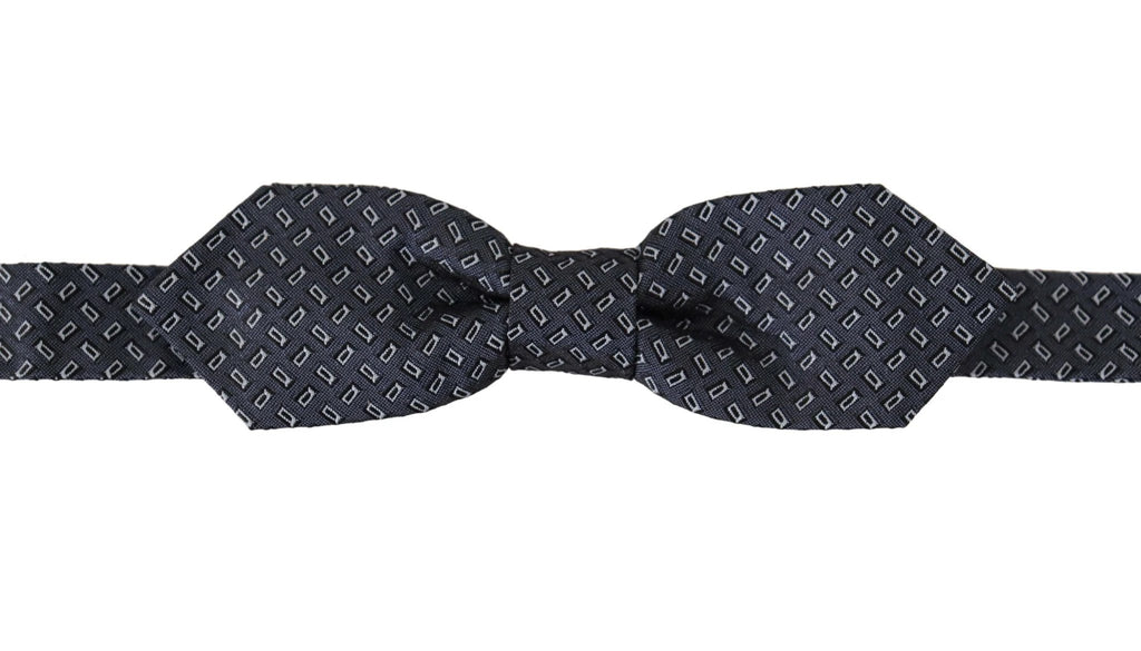 Dolce & Gabbana Blue Gray Polka Dot 100% Silk Neck Papillon Tie by Dolce & Gabbana