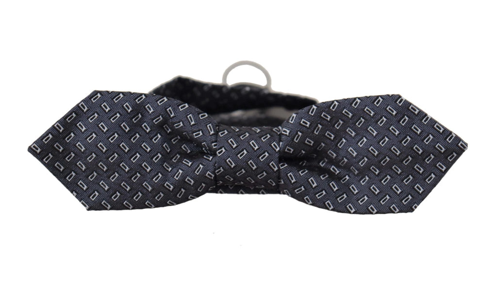 Dolce & Gabbana Blue Gray Polka Dot 100% Silk Neck Papillon Tie by Dolce & Gabbana