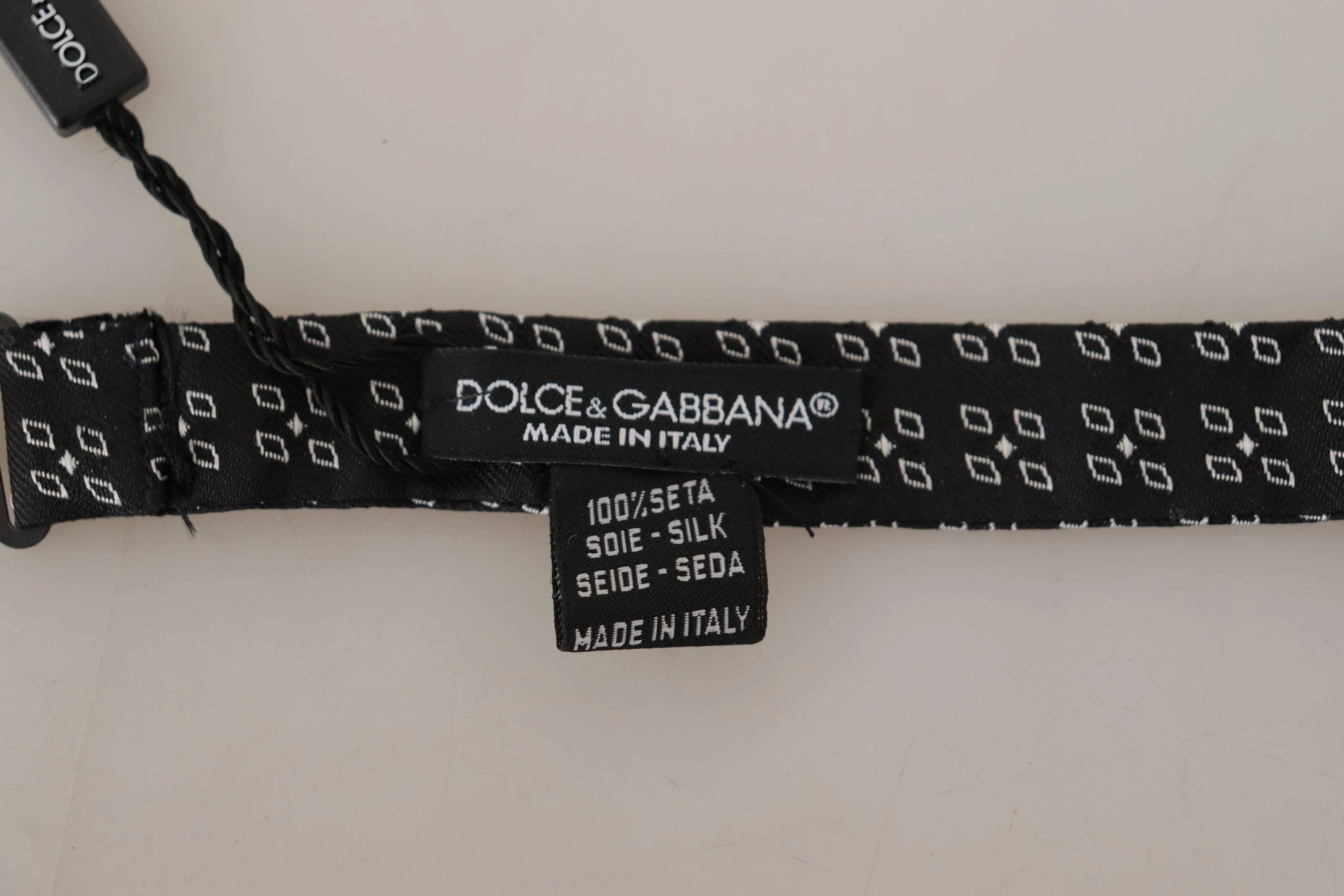 Dolce & Gabbana Black White Polka Dot 100% Silk Neck Papillon Tie by Dolce & Gabbana