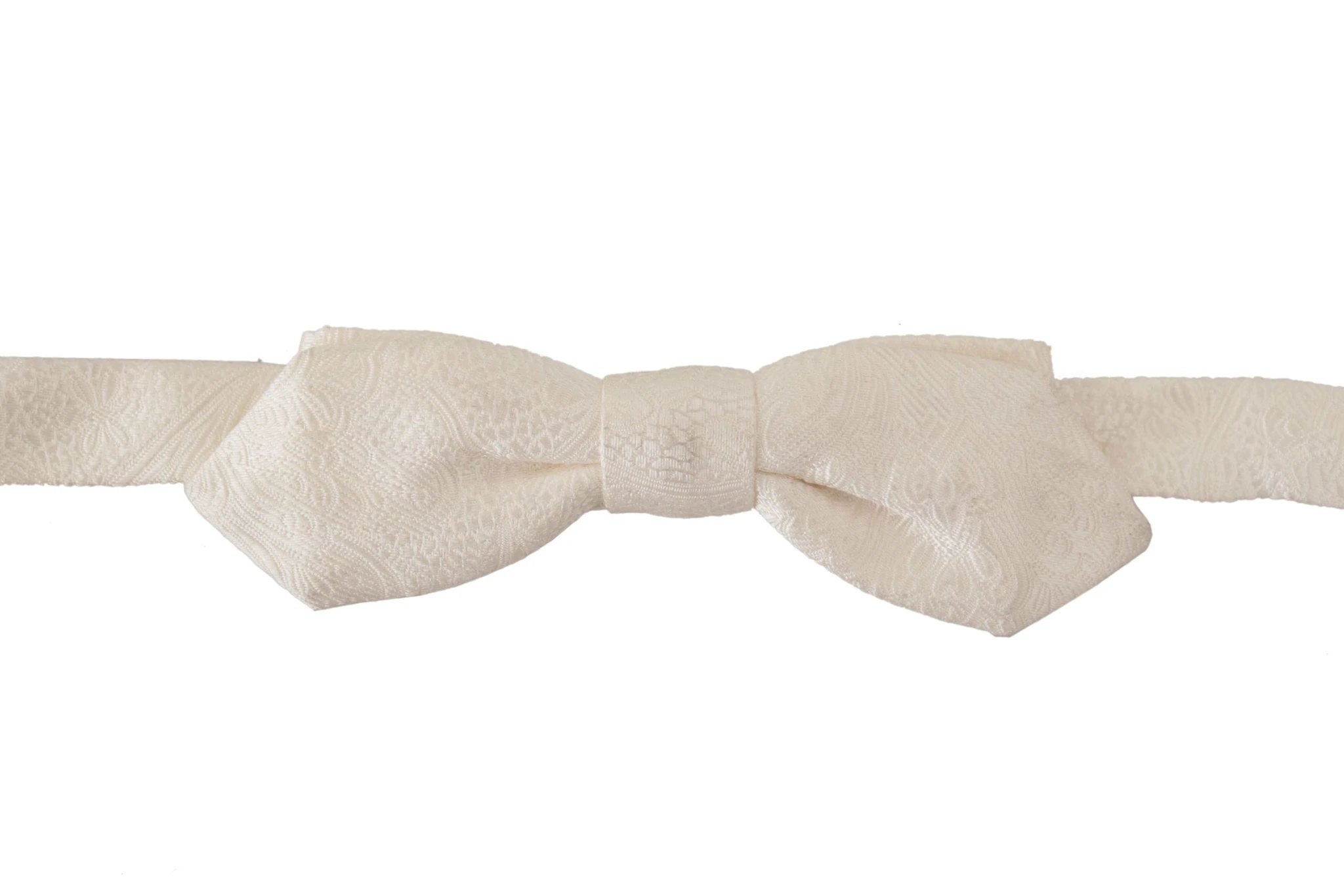 Dolce & Gabbana White 100% Silk Slim Adjustable Neck Papillon Tie by Dolce & Gabbana