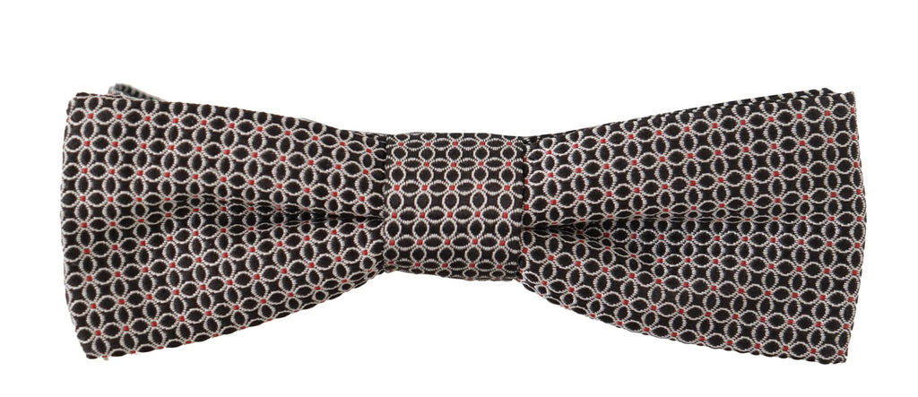 Dolce & Gabbana Black White Flower Pattern Silk Neck Papillon Tie by Dolce & Gabbana