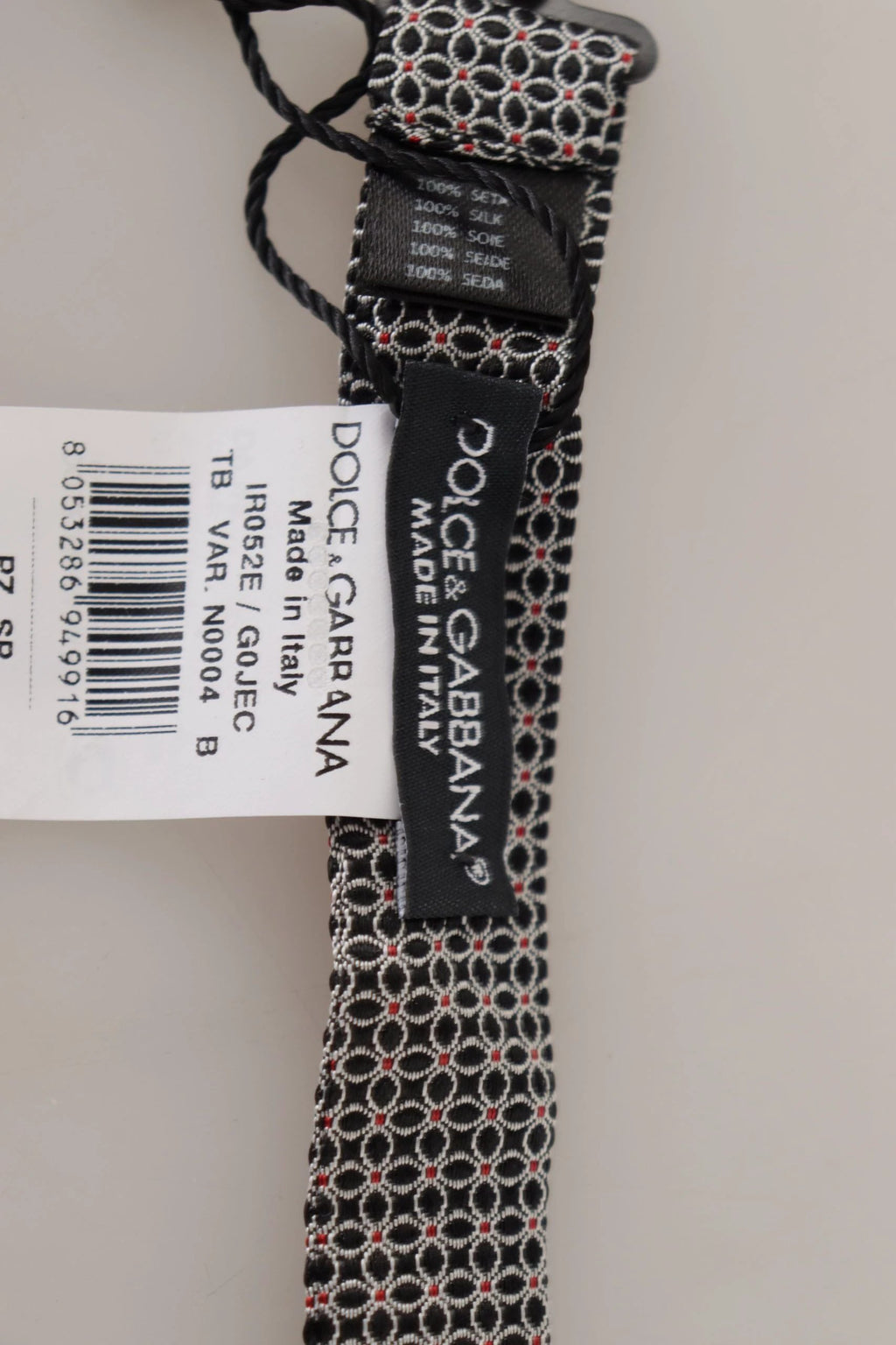Dolce & Gabbana Black White Flower Pattern Silk Neck Papillon Tie by Dolce & Gabbana