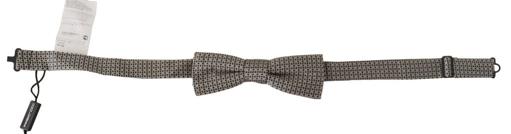 Dolce & Gabbana Black White Flower Pattern Silk Neck Papillon Tie by Dolce & Gabbana
