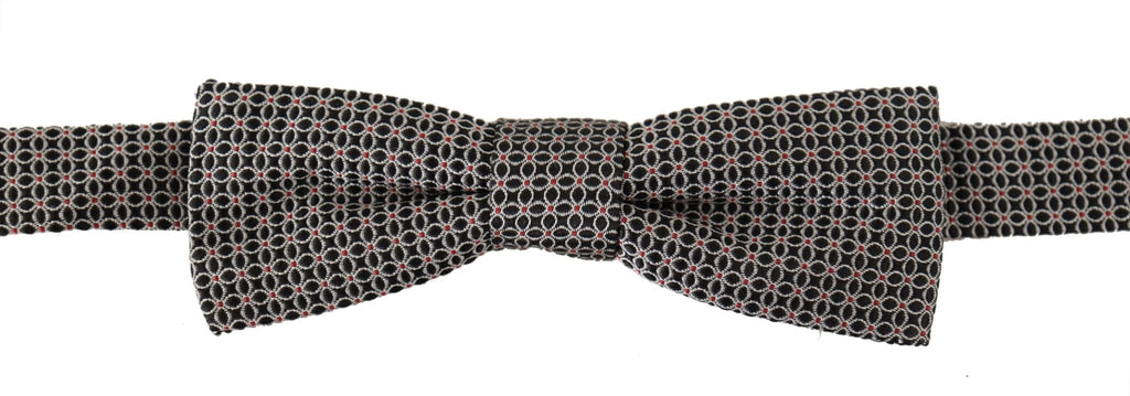 Dolce & Gabbana Black White Flower Pattern Silk Neck Papillon Tie by Dolce & Gabbana