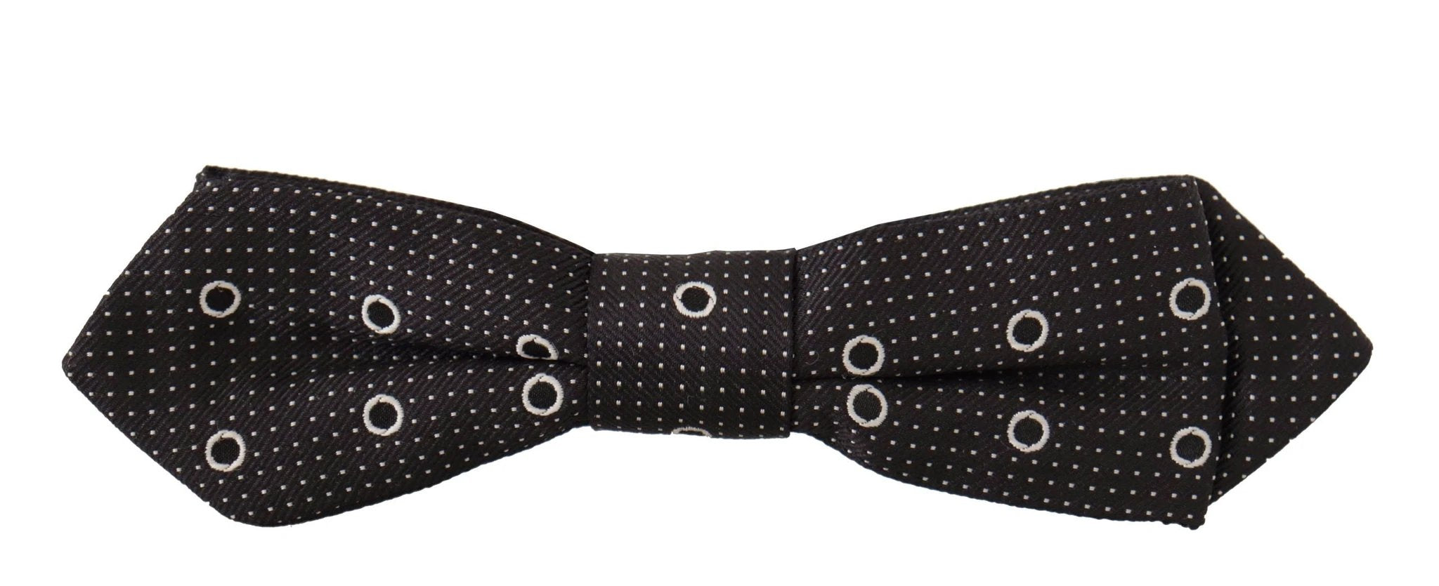 Dolce & Gabbana Black White Polka Dot 100% Silk Neck Papillon Tie by Dolce & Gabbana