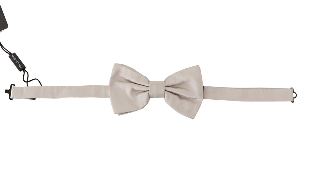 Dolce & Gabbana Gray 100% Silk Adjustable Neck Papillon Tie by Dolce & Gabbana