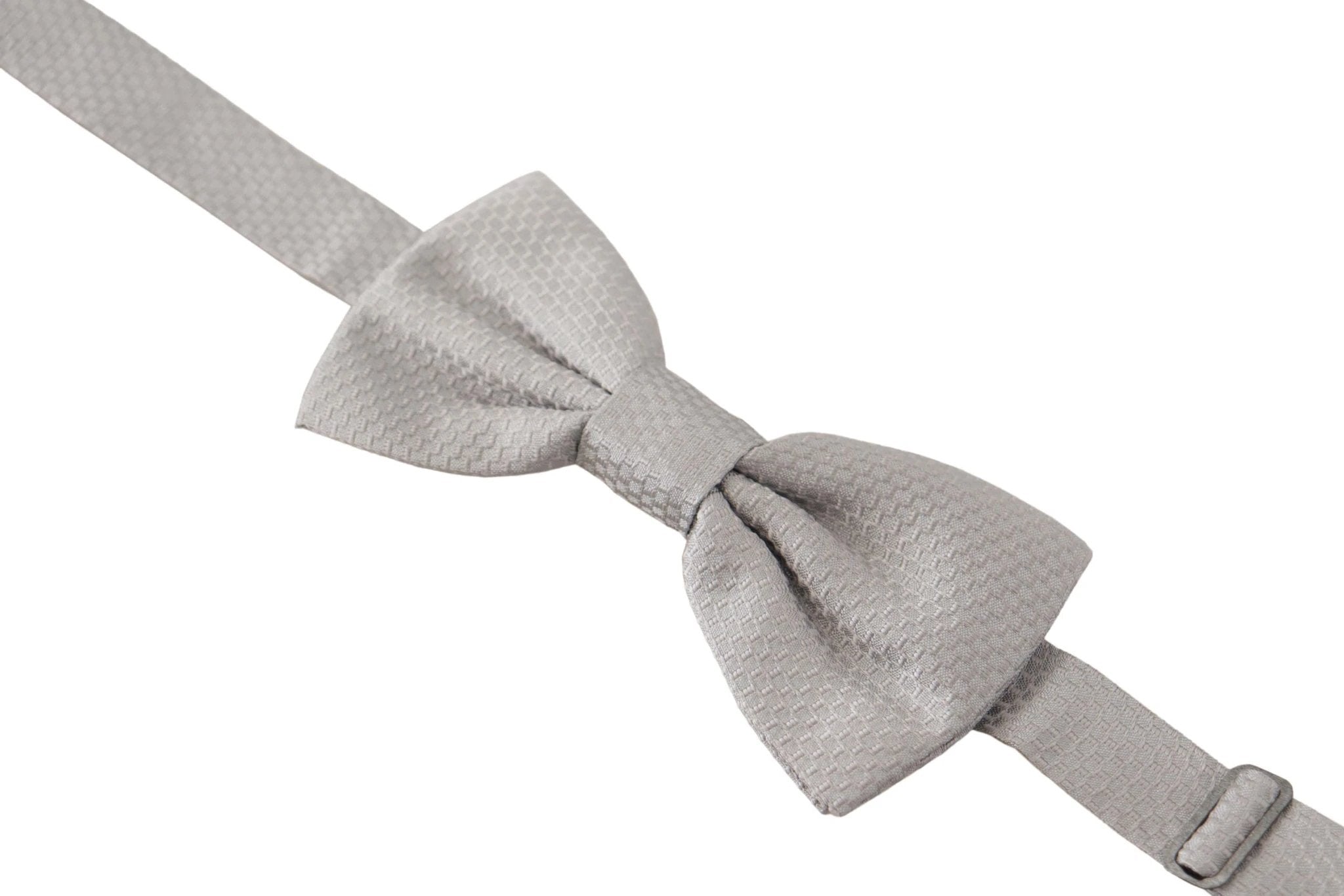 Dolce & Gabbana Gray 100% Silk Adjustable Neck Papillon Tie by Dolce & Gabbana