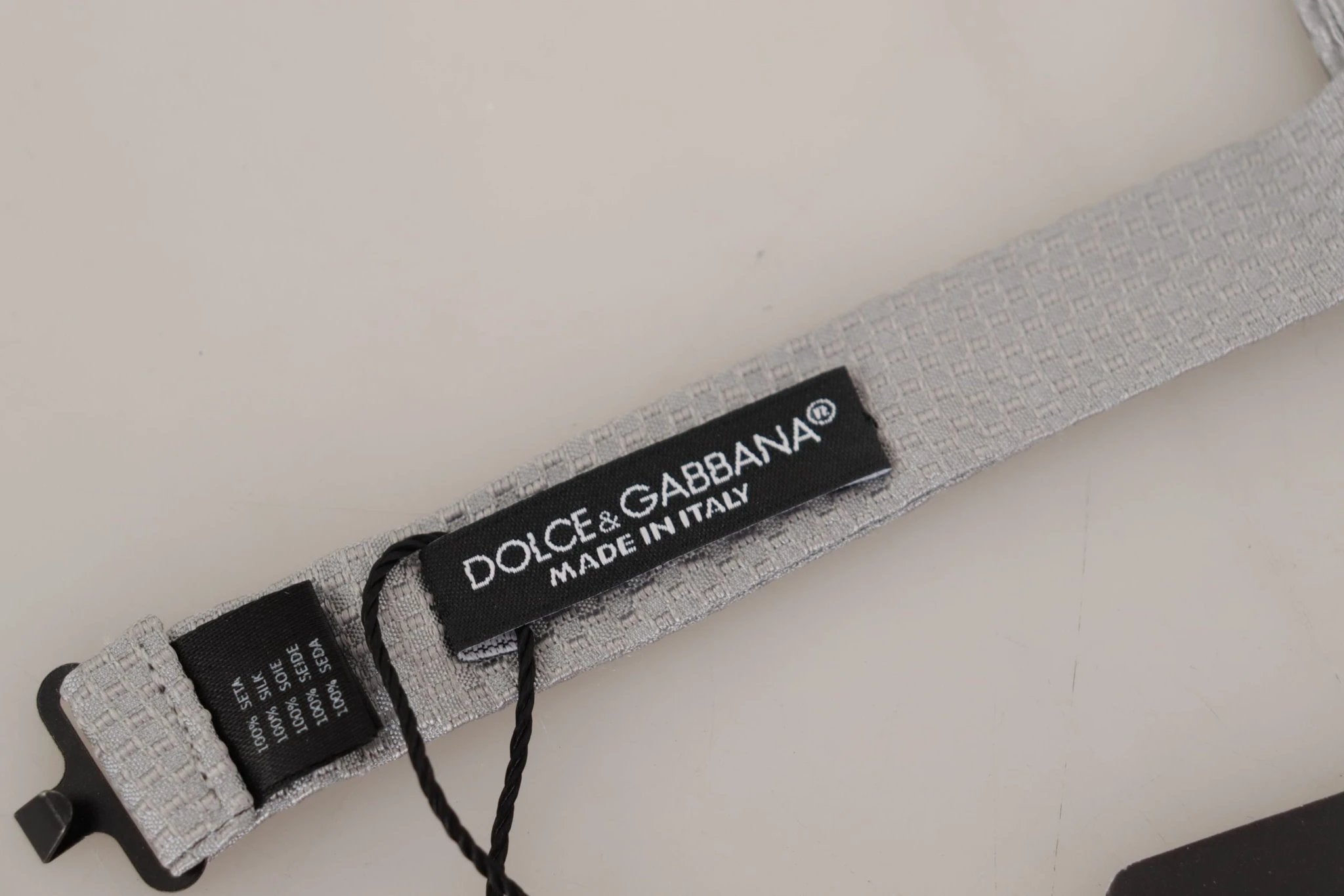 Dolce & Gabbana Gray 100% Silk Adjustable Neck Papillon Tie by Dolce & Gabbana