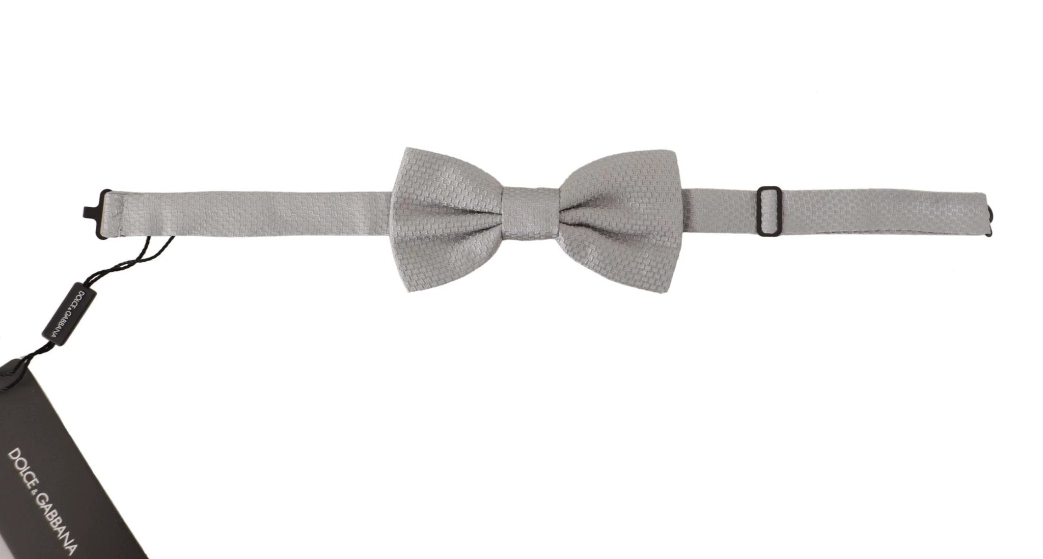 Dolce & Gabbana Gray 100% Silk Adjustable Neck Papillon Tie by Dolce & Gabbana