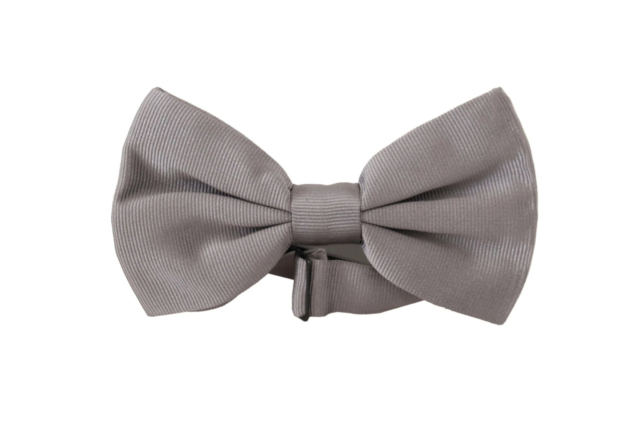 Dolce & Gabbana Gray 100% Silk Adjustable Neck Papillon Tie by Dolce & Gabbana