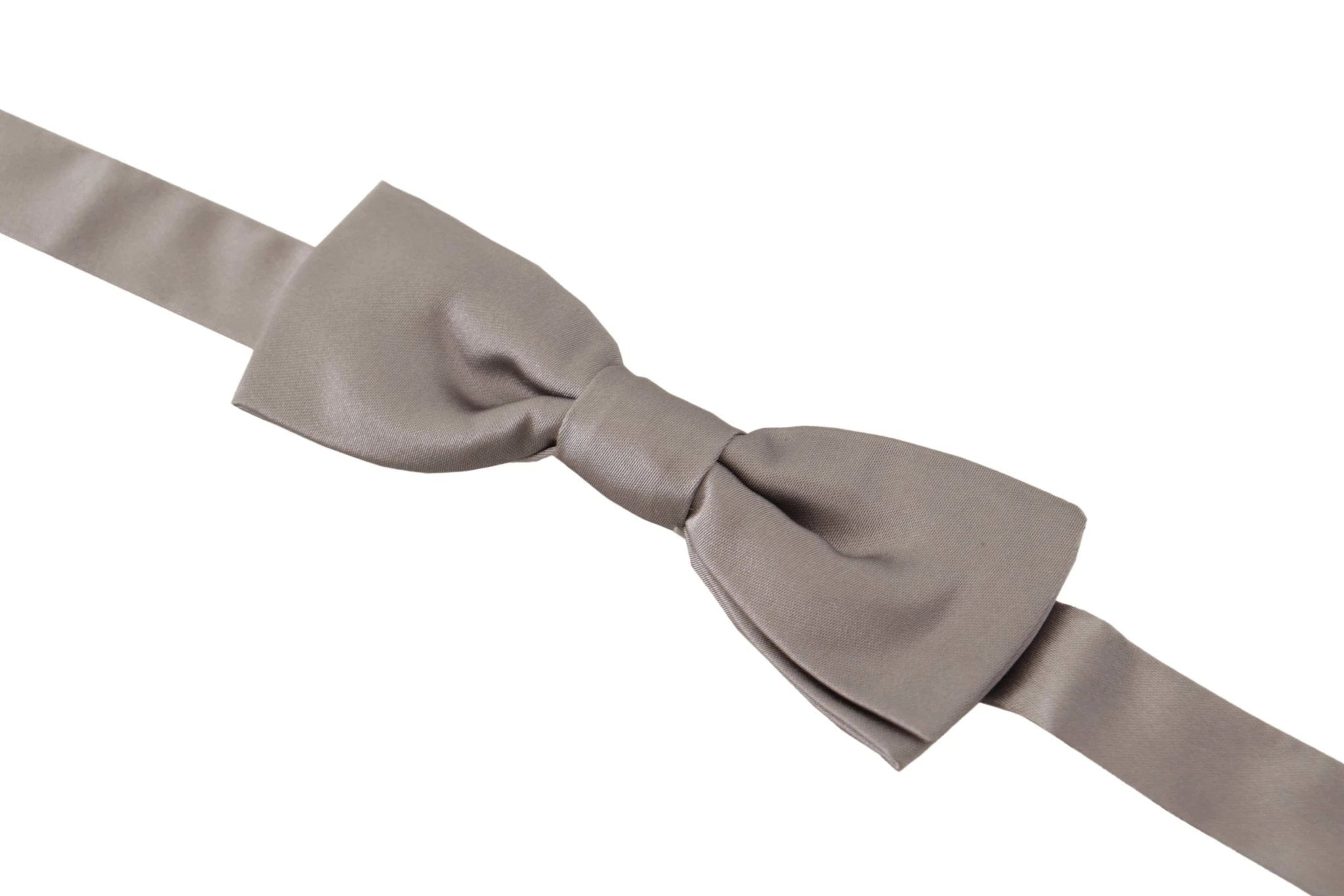 Dolce & Gabbana Silver 100% Silk Slim Adjustable Neck Papillon Tie by Dolce & Gabbana