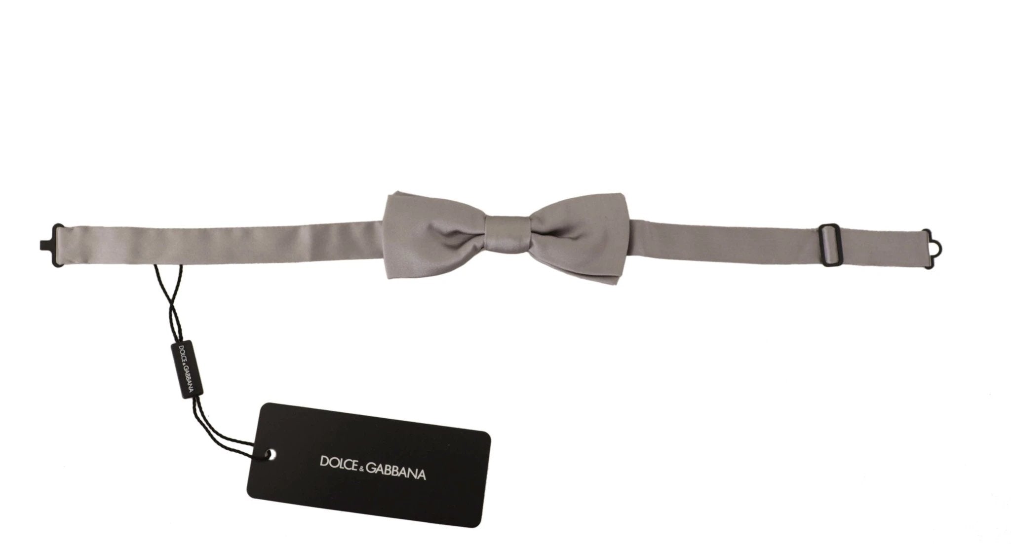 Dolce & Gabbana Silver 100% Silk Slim Adjustable Neck Papillon Tie by Dolce & Gabbana