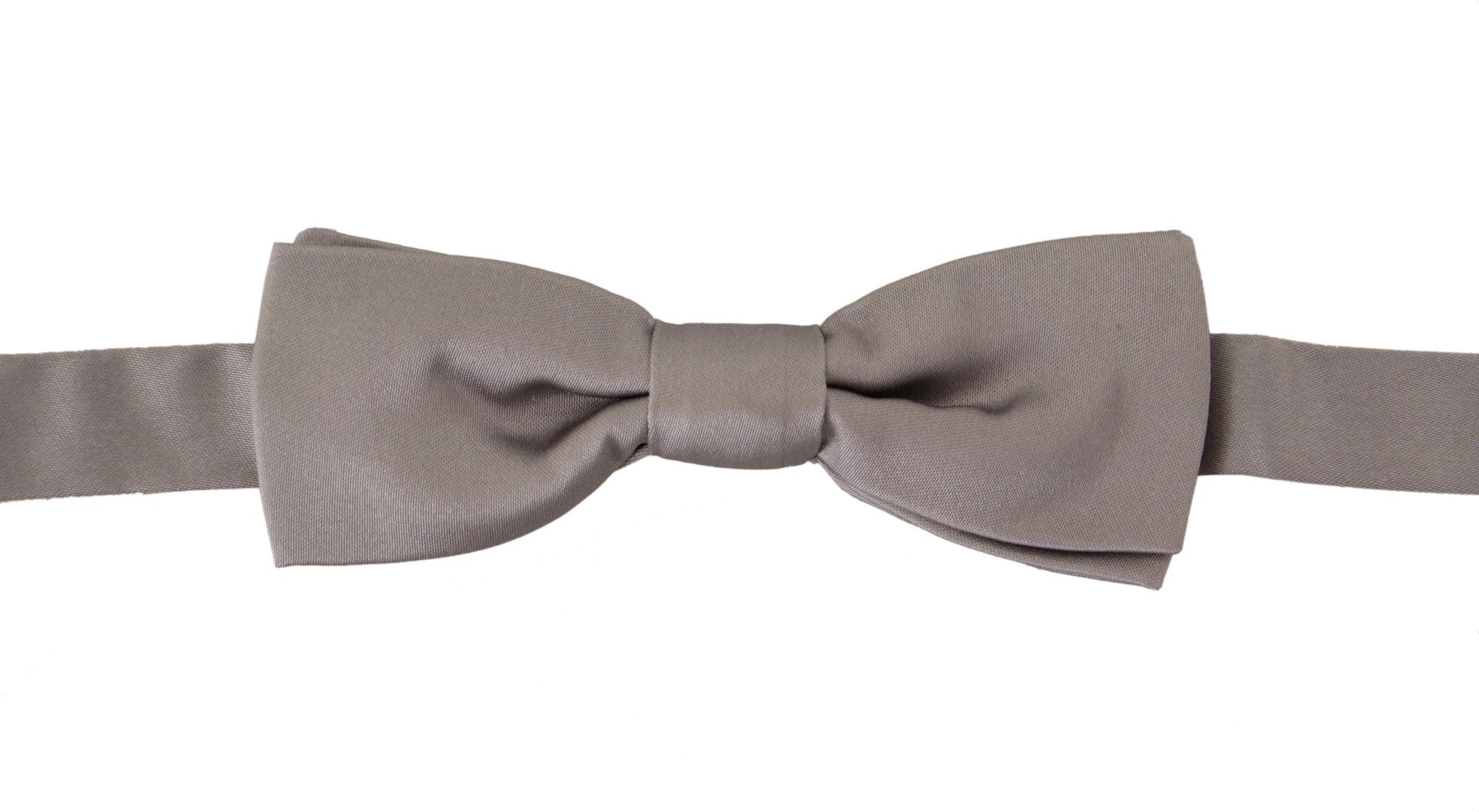 Dolce & Gabbana Silver 100% Silk Slim Adjustable Neck Papillon Tie by Dolce & Gabbana