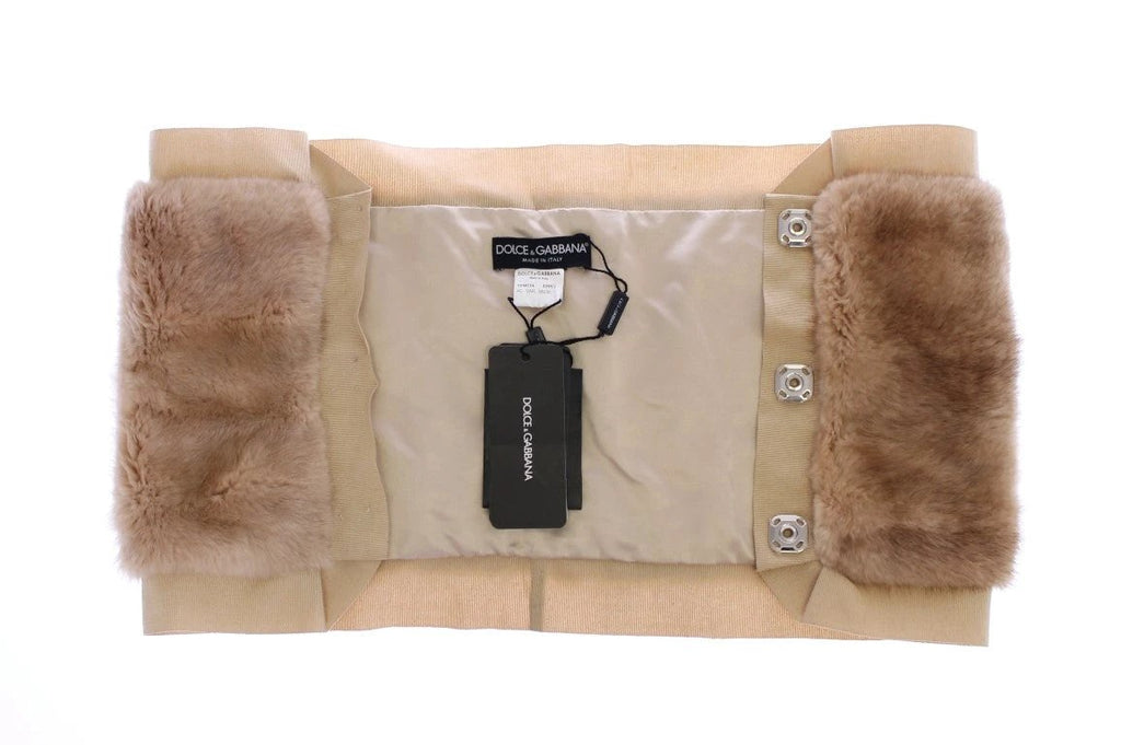 Dolce & Gabbana Beige MINK Fur Scarf Foulard Neck Wrap by Dolce & Gabbana