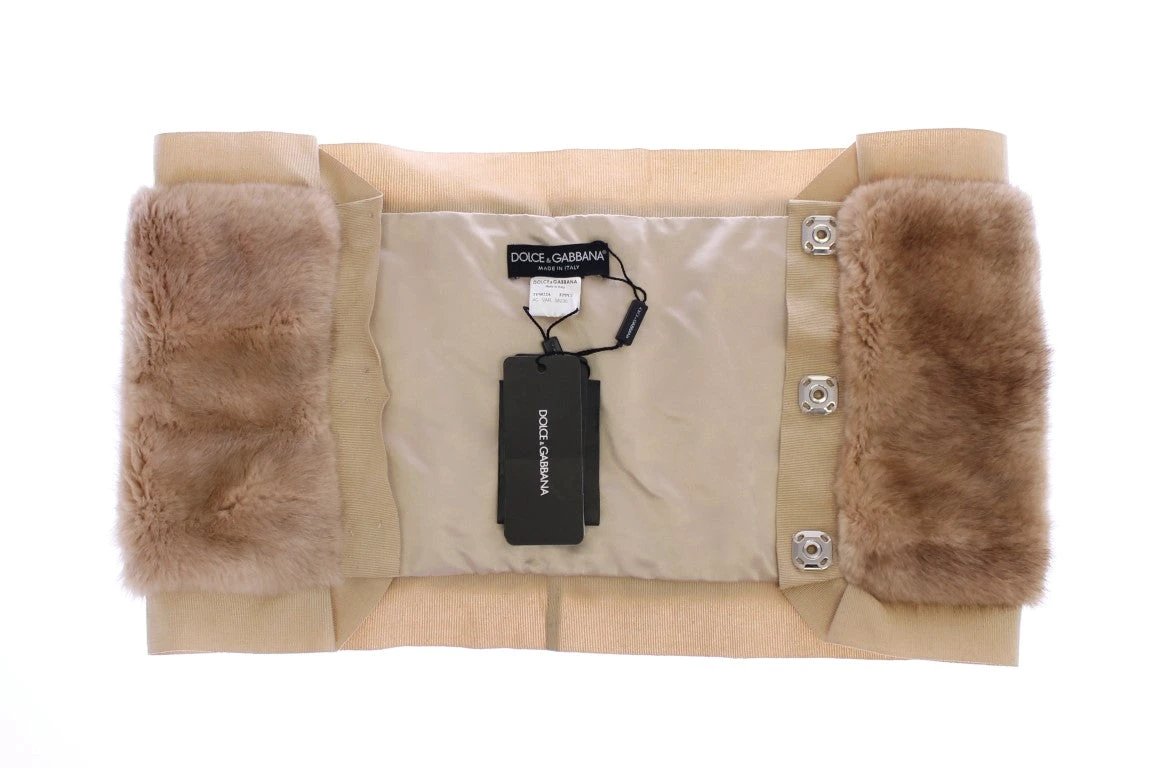 Dolce & Gabbana Beige MINK Fur Scarf Foulard Neck Wrap by Dolce & Gabbana