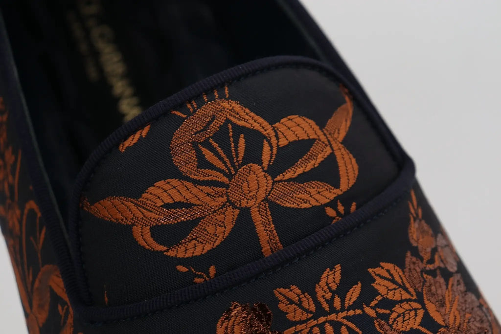 Mocassins Dolce &amp; Gabbana bleu rouille à motif floral