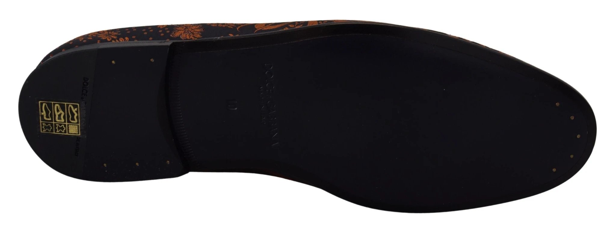Dolce & Gabbana Blue Rust Floral Slippers Loafers Shoes by Dolce & Gabbana