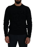 Dolce & Gabbana Black Wool Logo Pattern Crewneck Pullover Sweater by Dolce & Gabbana