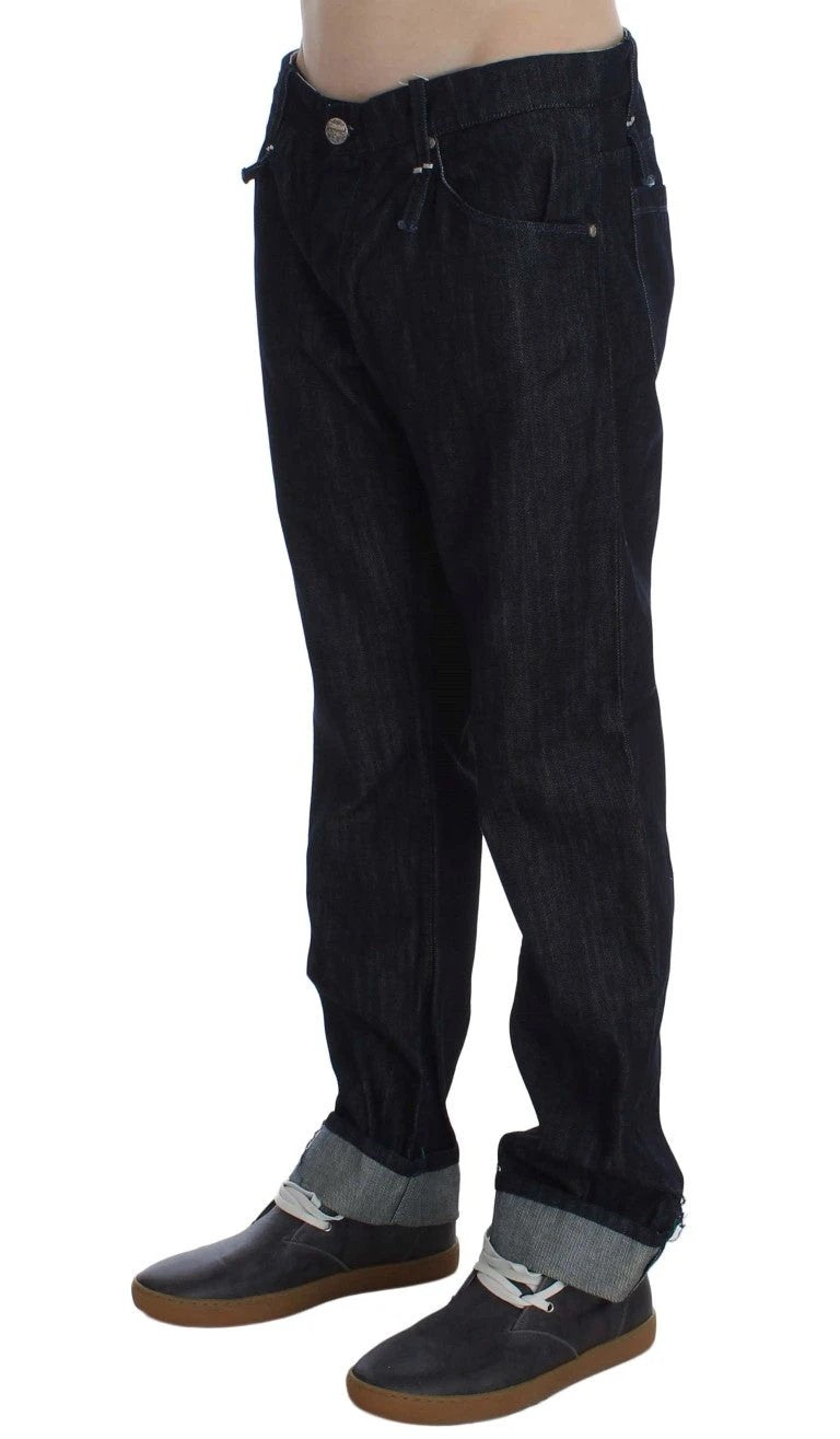 Jean Acht Blue Cotton coupe droite régulière