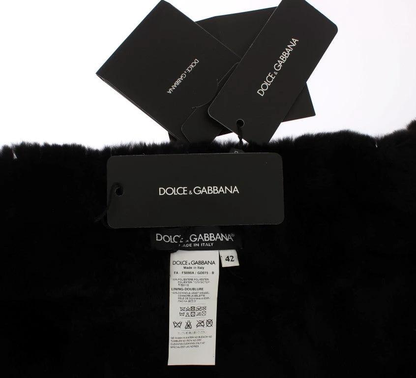 Dolce & Gabbana Silver Sequined Floral Weasel Fur Shoulder Scarf Wrap by Dolce & Gabbana