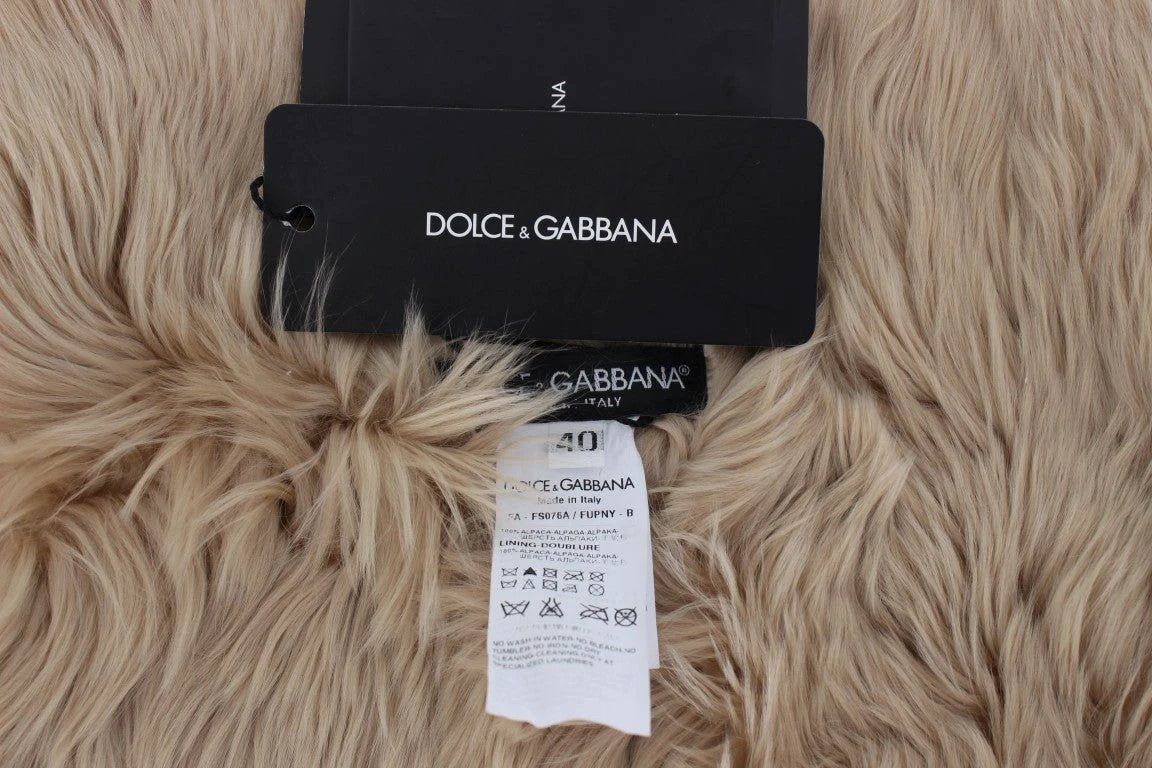 Dolce & Gabbana Beige Alpaca Collar Scarf by Dolce & Gabbana
