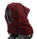 Dolce & Gabbana Bordeaux Hamster Fur Crochet Hood Scarf Hat by Dolce & Gabbana