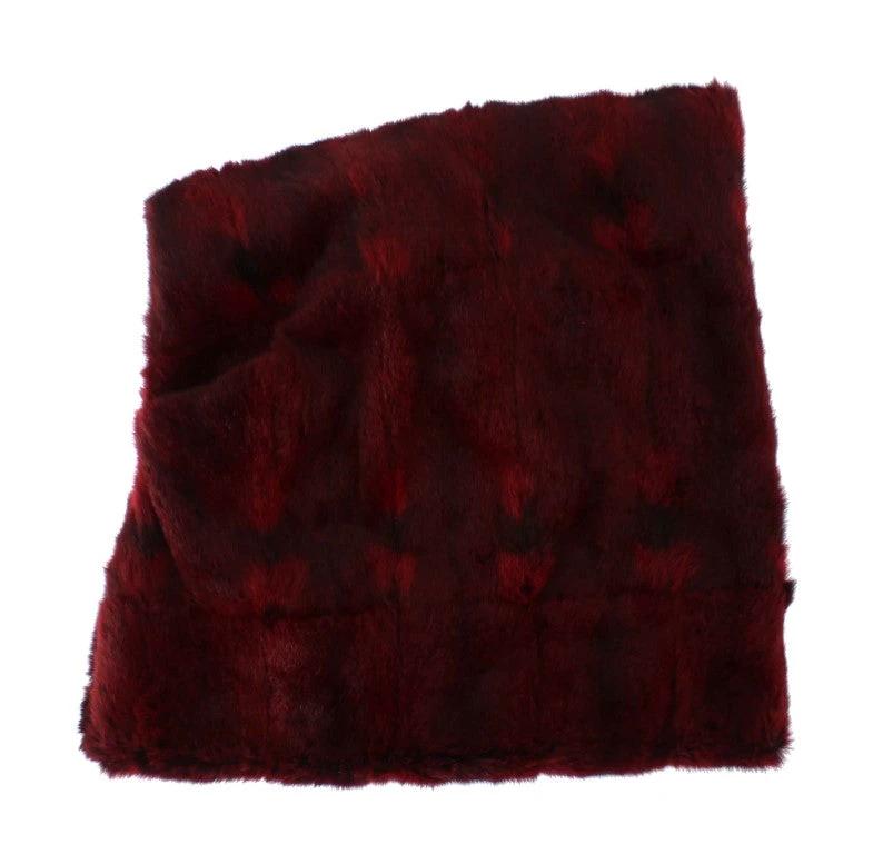 Dolce & Gabbana Bordeaux Hamster Fur Crochet Hood Scarf Hat by Dolce & Gabbana