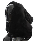 Dolce & Gabbana Black Weasel Fur Crochet Hood Scarf Hat by Dolce & Gabbana