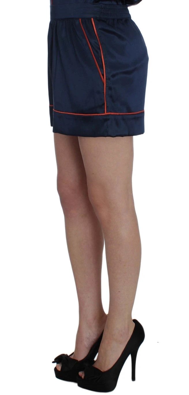 Dolce & Gabbana Blue Silk Stretch Sleepwear Shorts by Dolce & Gabbana