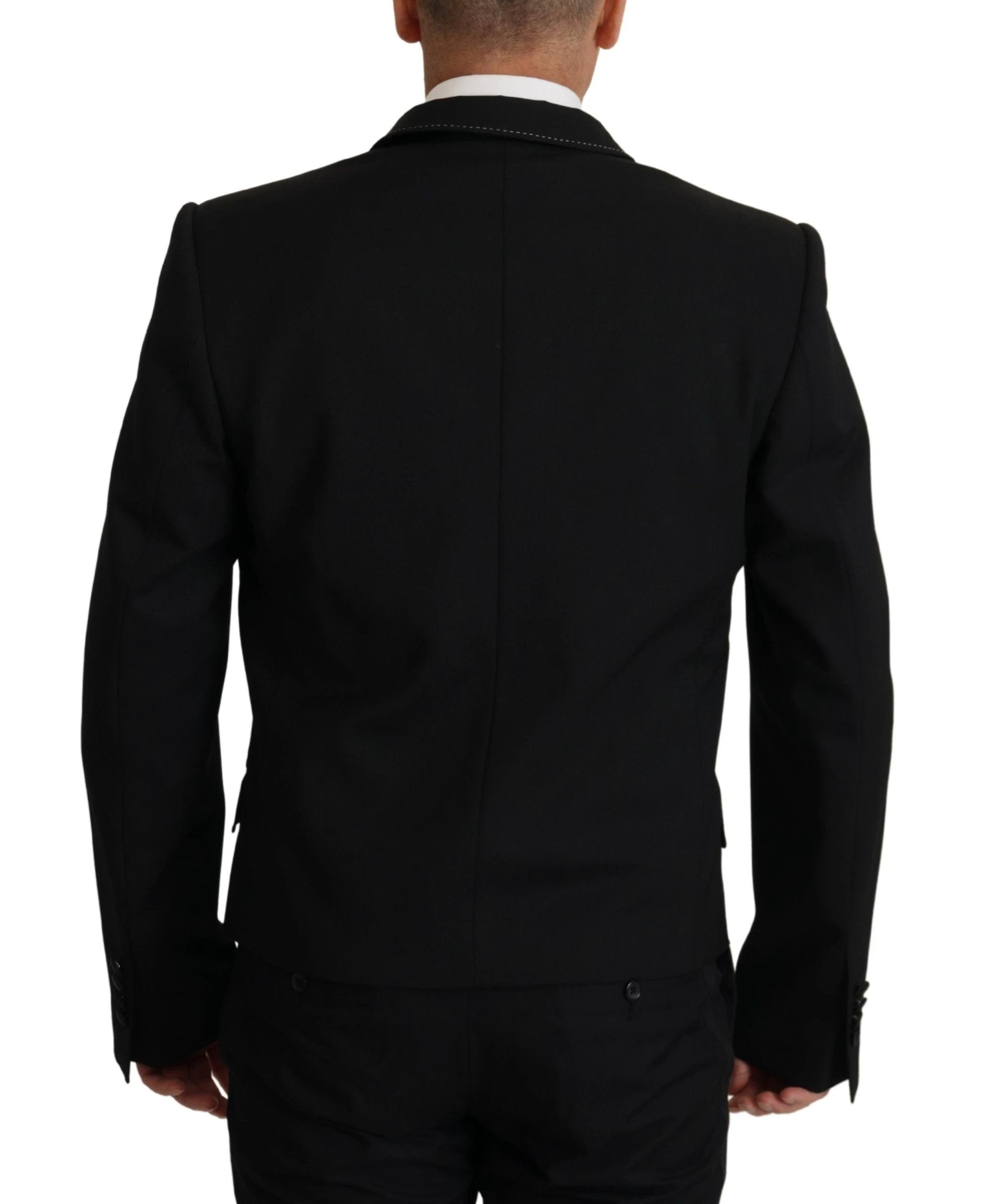 Dolce & Gabbana Black Double Breasted Coat Blazer Jacket by Dolce & Gabbana