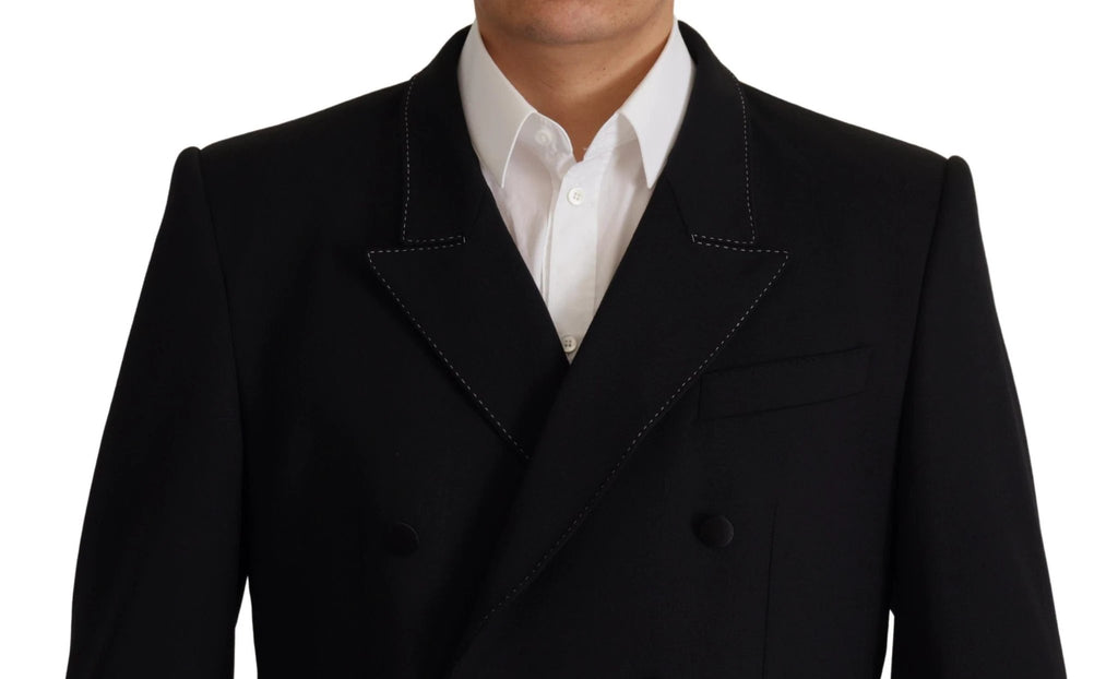 Dolce & Gabbana Black Double Breasted Coat Blazer Jacket by Dolce & Gabbana