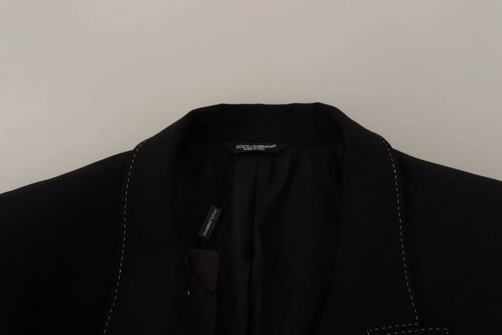 Dolce & Gabbana Black Double Breasted Coat Blazer Jacket by Dolce & Gabbana