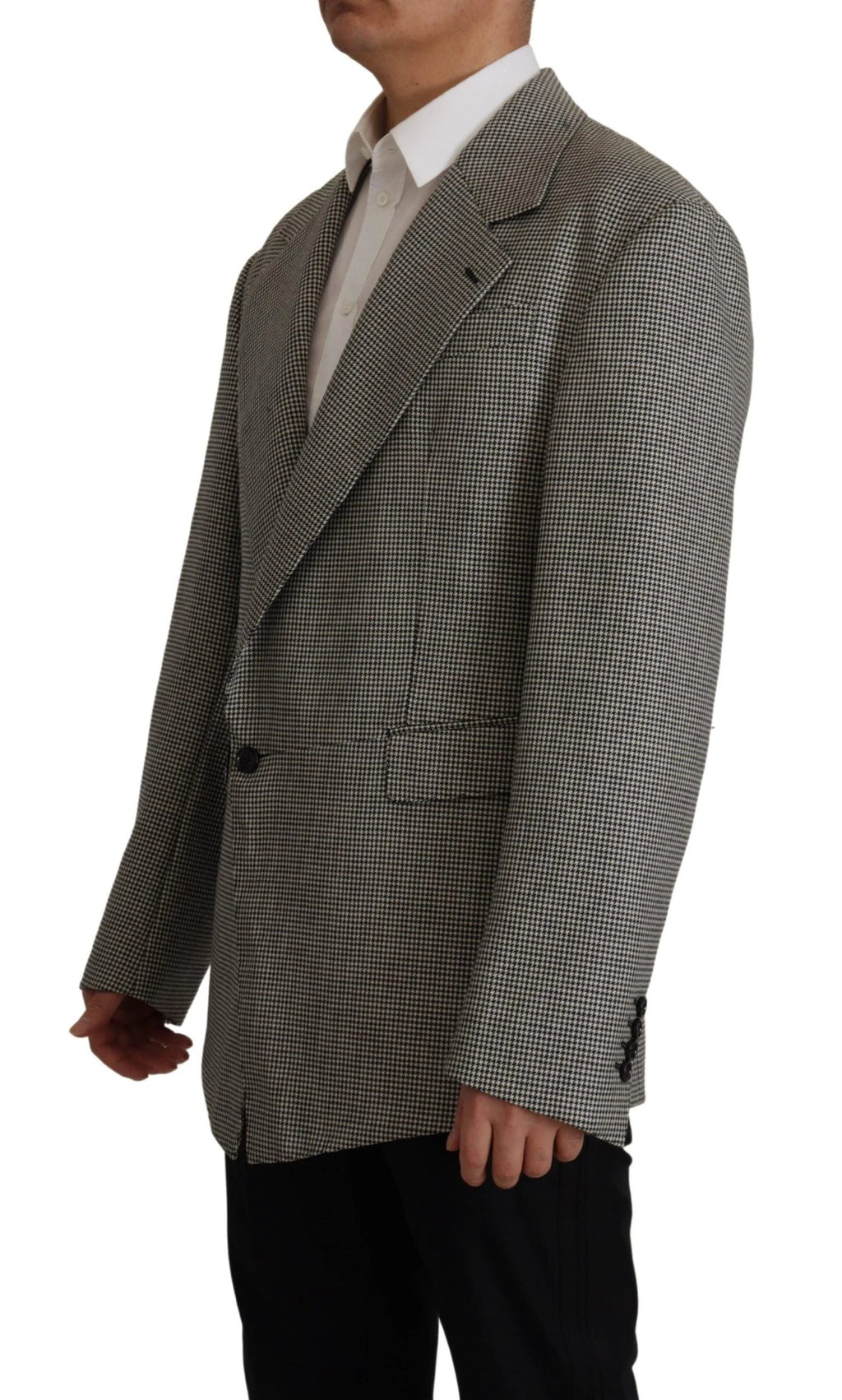Dolce & Gabbana Gray Checkered Single Breasted Jacket Blazer by Dolce & Gabbana