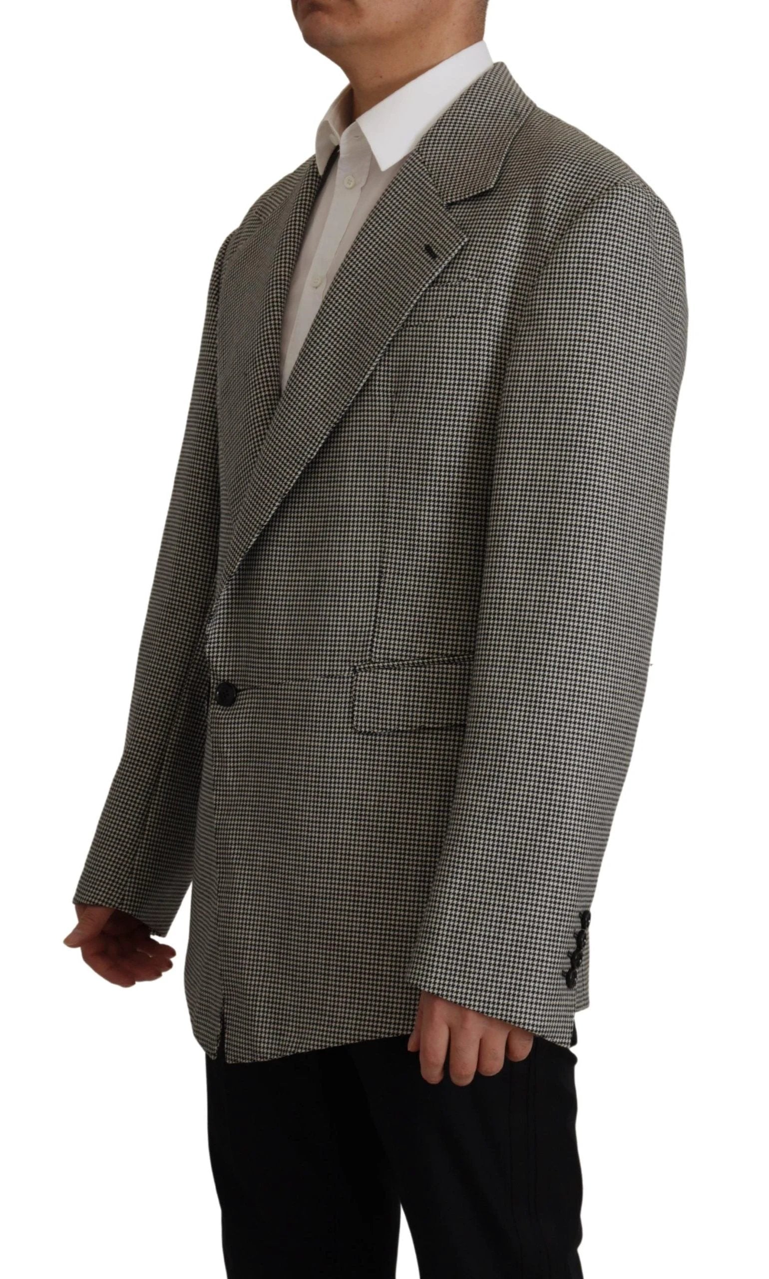 Dolce & Gabbana Gray Checkered Single Breasted Jacket Blazer by Dolce & Gabbana