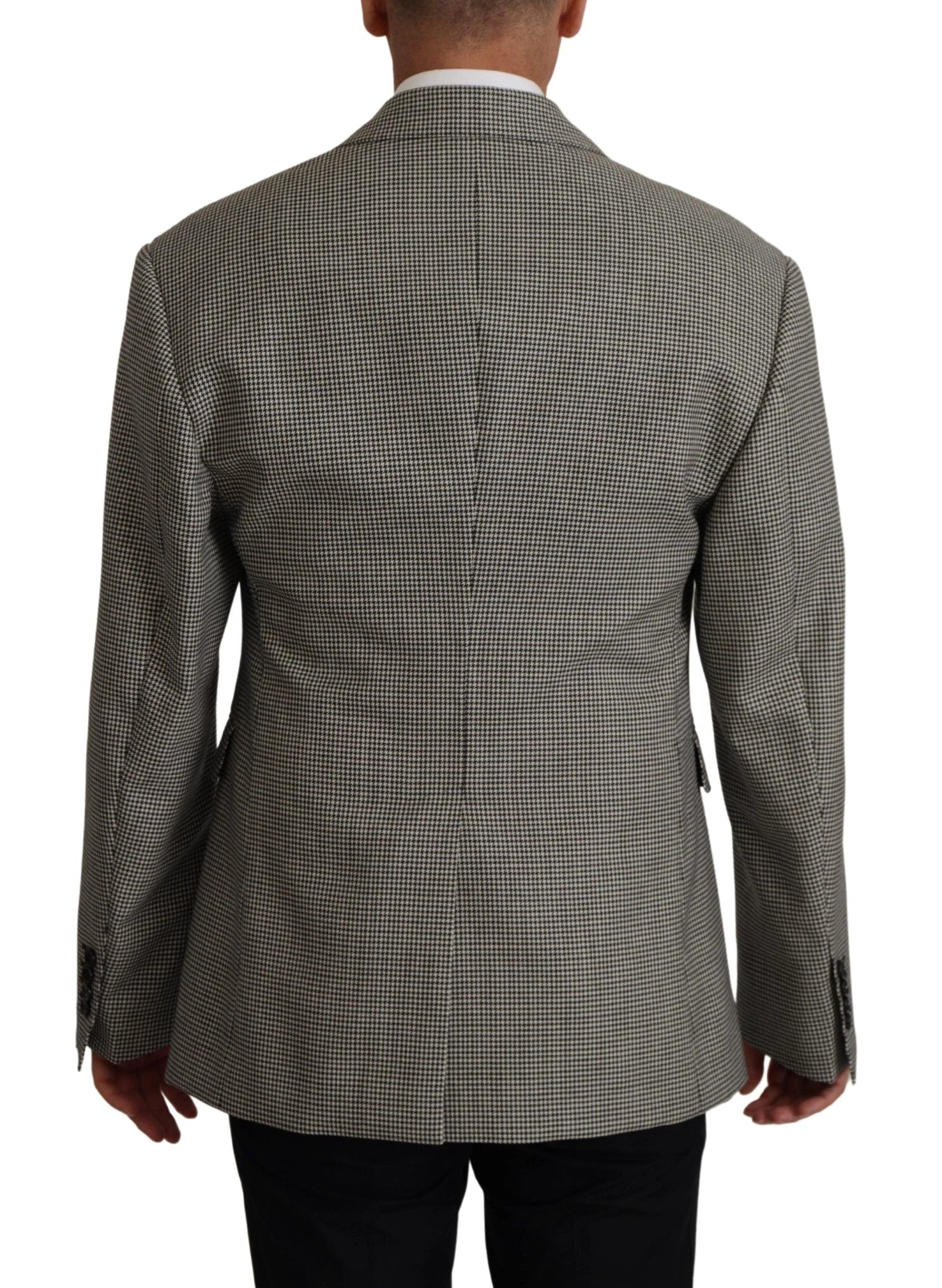 Dolce & Gabbana Gray Checkered Single Breasted Jacket Blazer by Dolce & Gabbana