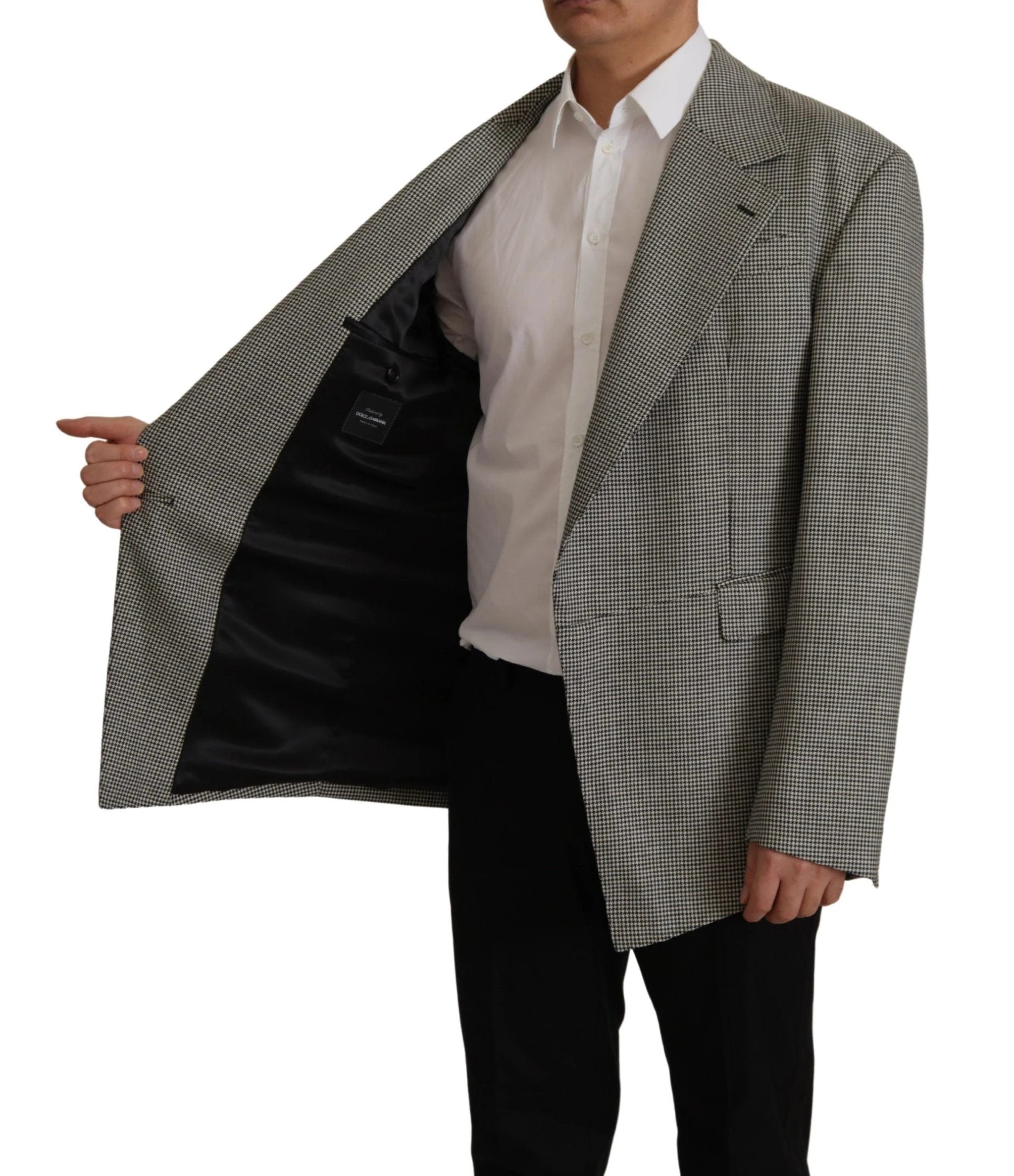 Dolce & Gabbana Gray Checkered Single Breasted Jacket Blazer by Dolce & Gabbana