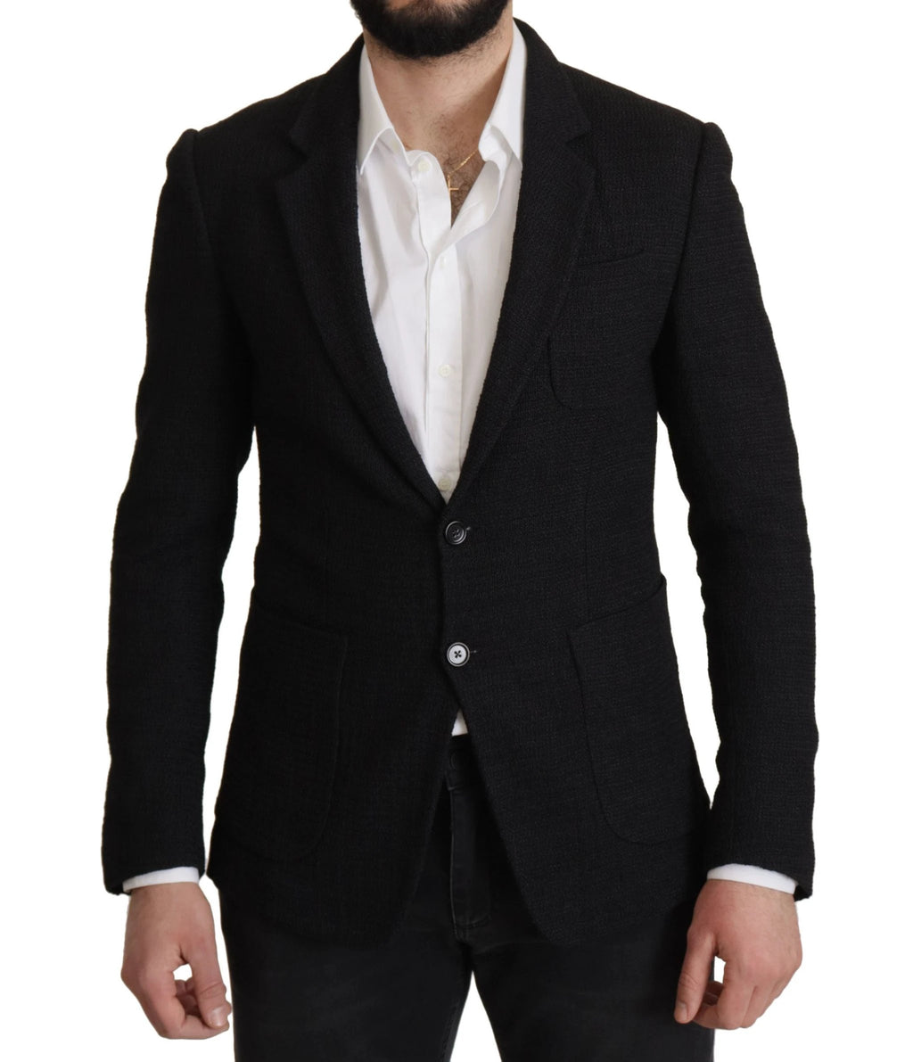 Dolce & Gabbana Black Single Breasted Coat Men Blazer by Dolce & Gabbana
