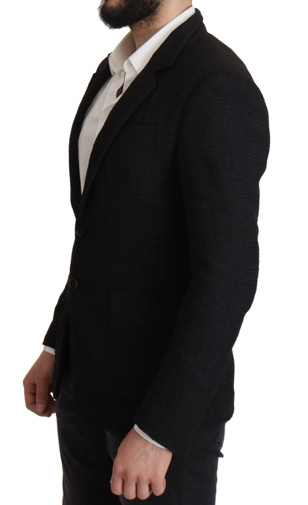 Dolce & Gabbana Black Single Breasted Coat Men Blazer by Dolce & Gabbana