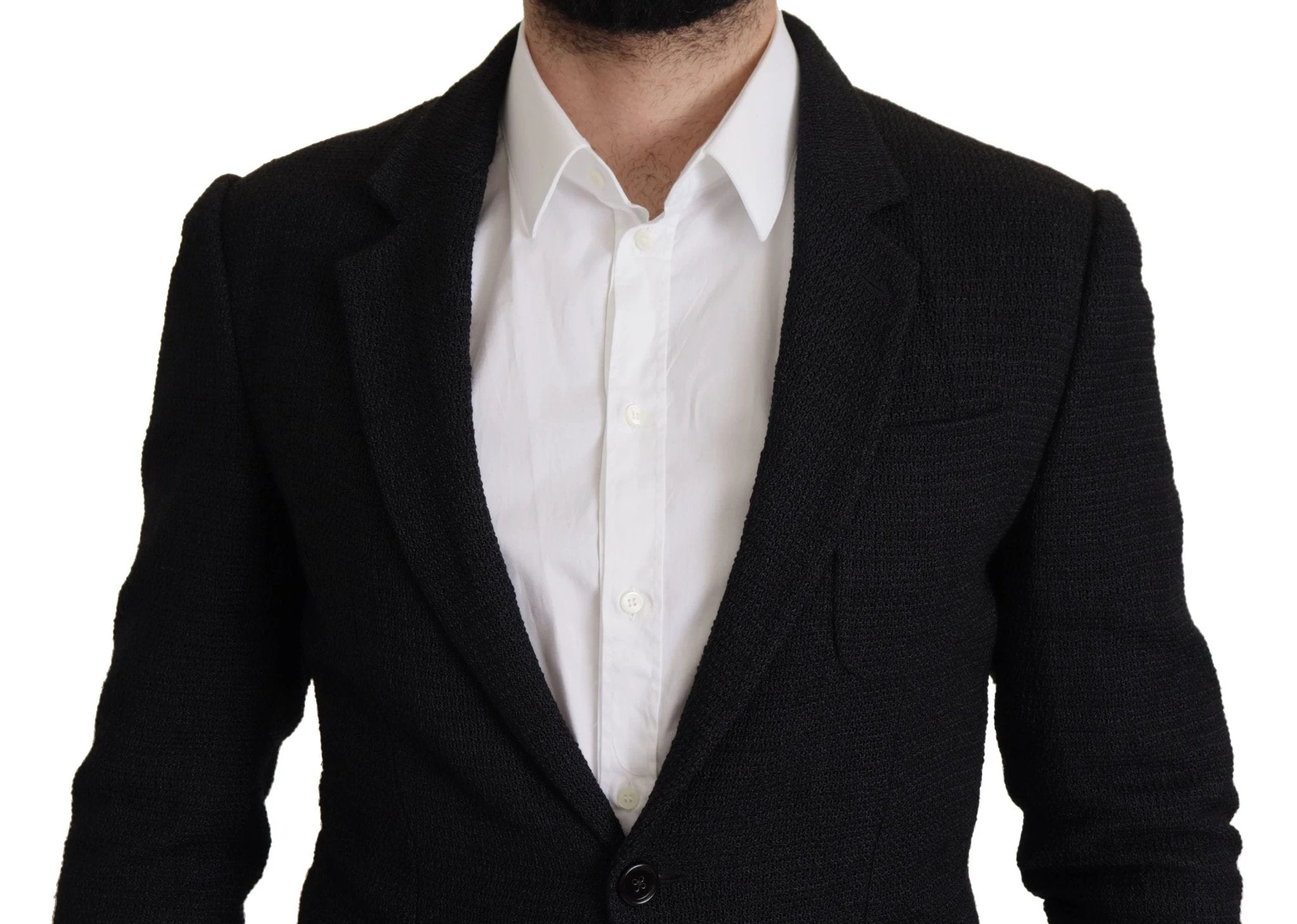 Dolce & Gabbana Black Single Breasted Coat Men Blazer by Dolce & Gabbana