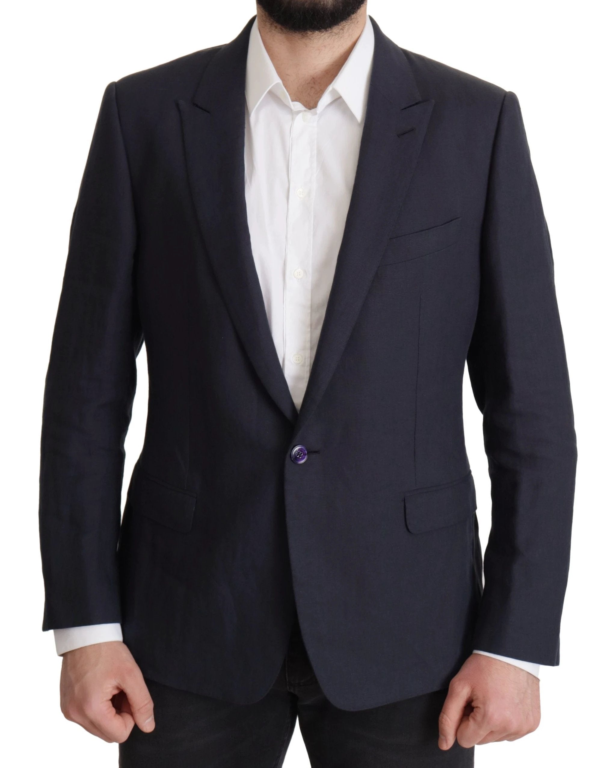 Dolce & Gabbana Dark Blue ALTA SARTORIA Jacket Coat Blazer by Dolce & Gabbana