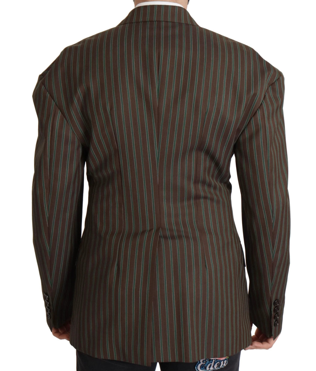 Dolce & Gabbana Multicolor Stripes Double Breasted Blazer by Dolce & Gabbana