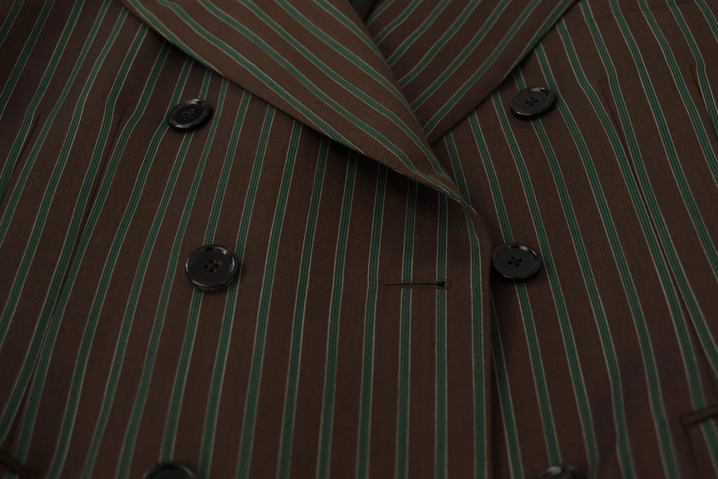 Dolce & Gabbana Multicolor Stripes Double Breasted Blazer by Dolce & Gabbana